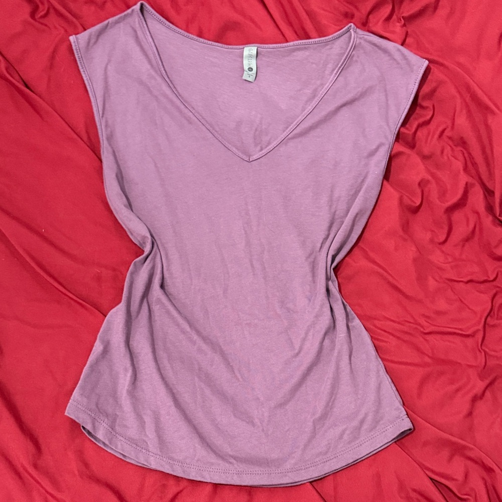 Plum V-Neck Women’s Shirt – Size Small (Next Level Apparel)